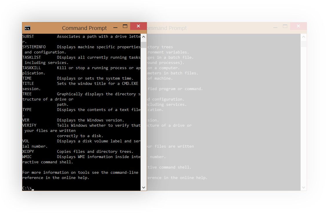 Text resized in new Command Prompt