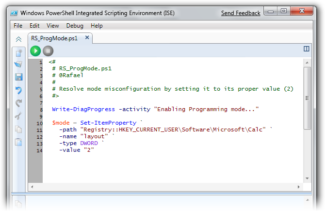 Resolver script in PowerShell Integrated Scripting Environment (ISE)