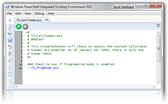 Troubleshooter script in PowerShell Integrated Scripting Environment (ISE)